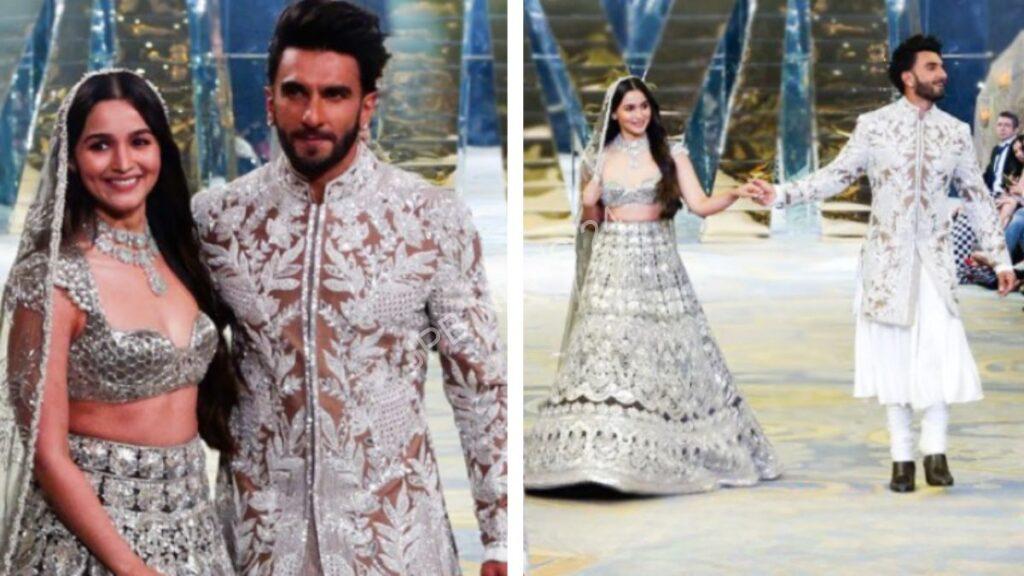 रणवीर और आलिया ने मनीष मल्होत्रा ​​के शो में रैंप वॉक किया। Ranveer and alia walk the ramp at manish malhotra's show.