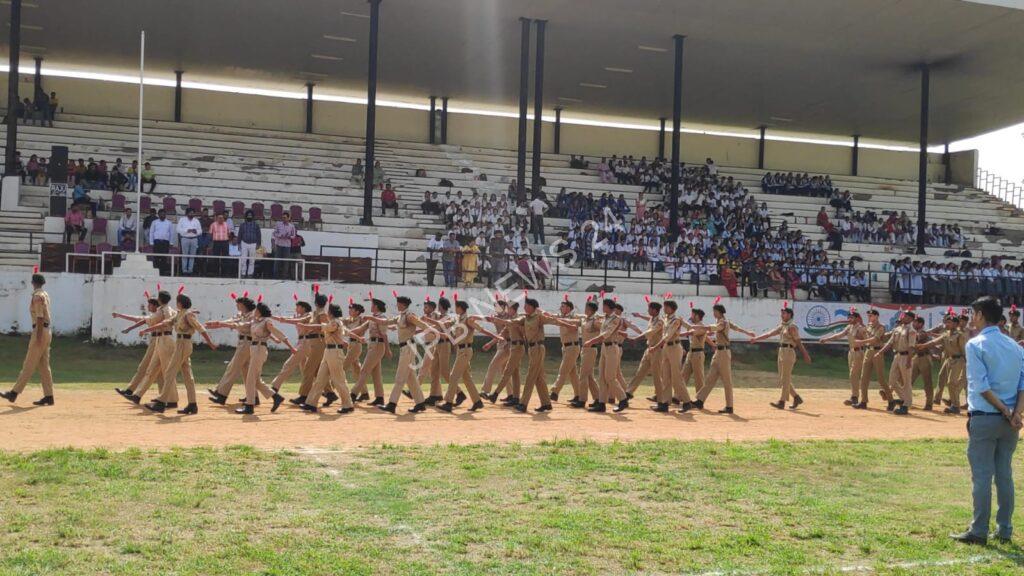 Rehearsal of first day of Independence Day program organized at Multipurpose Sports Stadium Lamini