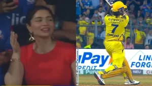 Read more about the article सारा तेंदुलकर ने मुंबई इंडियंस के खिलाफ एमएस धोनी की छक्कों की हैट्रिक पर प्रतिक्रिया दी। Sara tendulkar reacts to MS dhoni hat-trick of sixes against mumbai indians