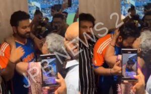 Read more about the article रोहित शर्मा की मां गर्व से विजय परेड में शामिल हुईं और उन्हें गले लगाया और चूमा – Rohit sharma mother proudly attended the victory parade and hugged and kissed him