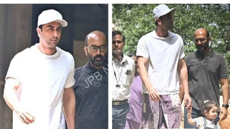 रणबीर कपूर और राहा को उनके निर्माणाधीन घर के पास देखा गया। Ranbir kapoor and raha were spotted near their under-construction house