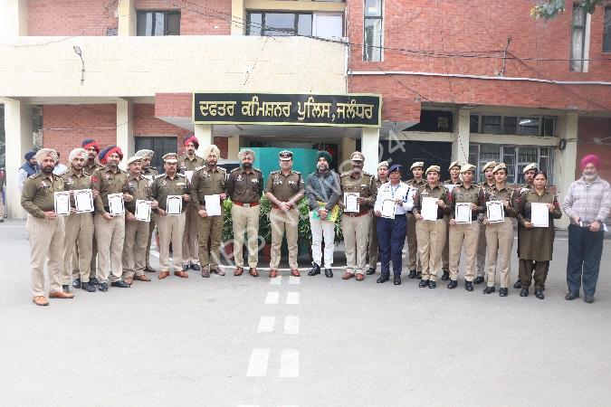 Police commissioner jalandhar honored police officers for outstanding services