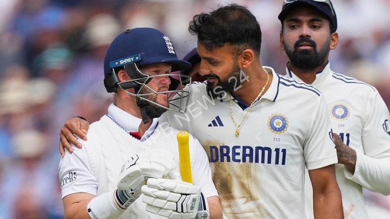 Read more about the article पांचवें टेस्ट में विवादास्पद व्यवहार के लिए भारतीय स्टार आकाश दीप पर प्रतिबंध लगाने की मांग, ICC से कार्रवाई का आग्रह – Demand to ban indian star akash deep for controversial behavior in the fifth test, ICC urged to take action